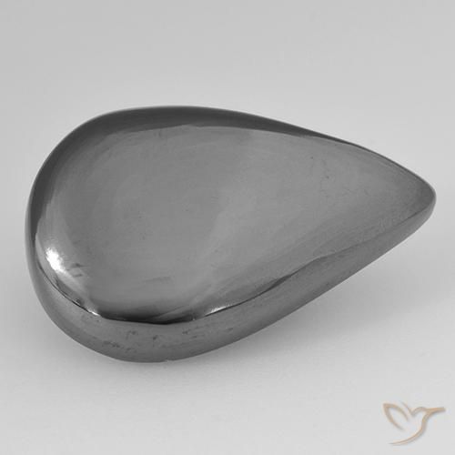 26.52ct Natürlicher Mittelgrau Hematit, Birnenform, Lichtundurchlässig