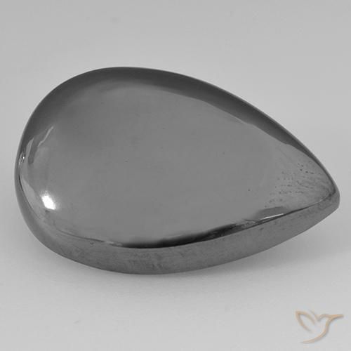 31.99ct Natürlicher Mittelgrau Hematit, Birnenform, Lichtundurchlässig