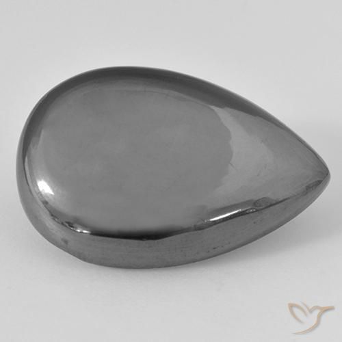 29.68ct Natürlicher Mittelgrau Hematit, Birnenform, Lichtundurchlässig