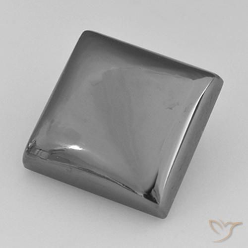 21.92ct Natürlicher Mittelgrau Hematit, Quadrat, Lichtundurchlässig