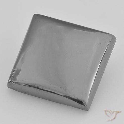 24.23ct Natürlicher silbergrau Hematit, Quadrat, Lichtundurchlässig