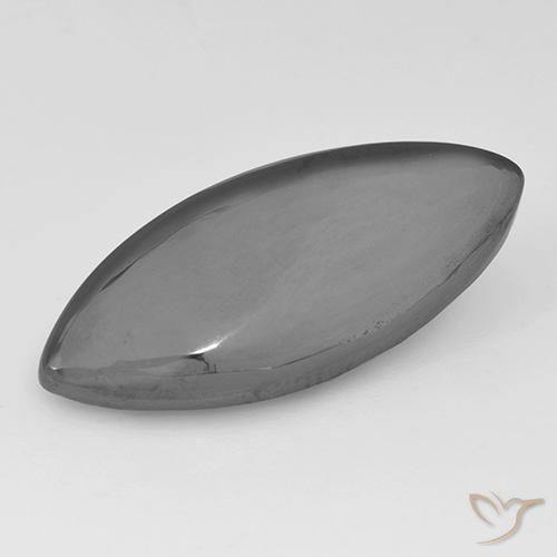 12.42ct Natürlicher silbergrau Hematit, Marquise, Lichtundurchlässig