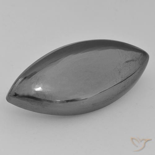 29.54ct Natürlicher Mittelgrau Hematit, Marquise, Lichtundurchlässig