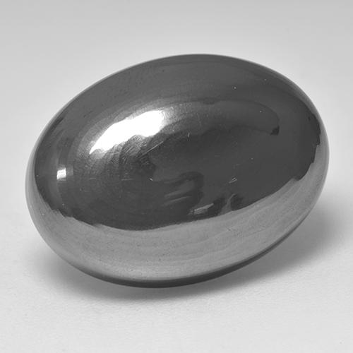 32,16 ctw natürlicher grauer Hämatit, Oval Schliff, Lichtundurchlässig
