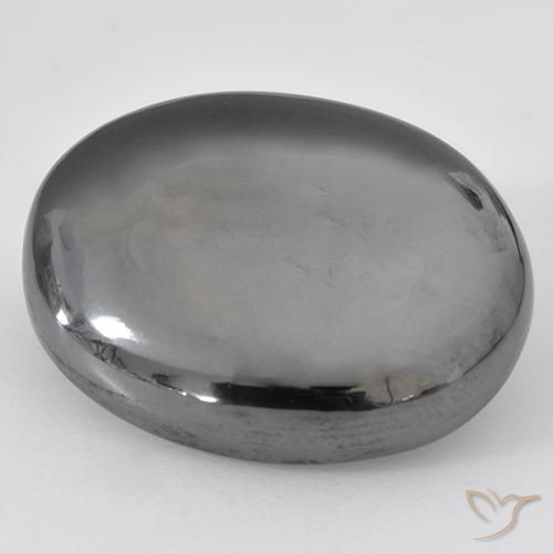 38.37ct Natürlicher Mittelgrau Hematit, Oval, Lichtundurchlässig