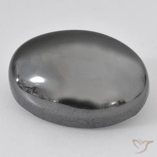 33.07ct Natürlicher silbergrau Hematit, Oval, Lichtundurchlässig