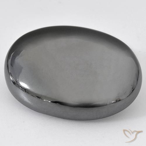 37.56ct Natürlicher Mittelgrau Hematit, Oval, Lichtundurchlässig