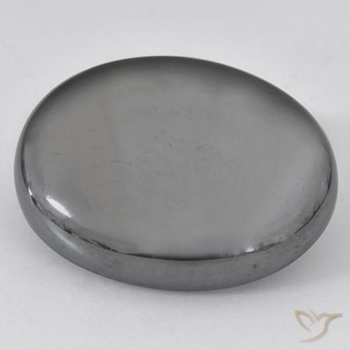 33.59ct Natürlicher silbergrau Hematit, Oval, Lichtundurchlässig