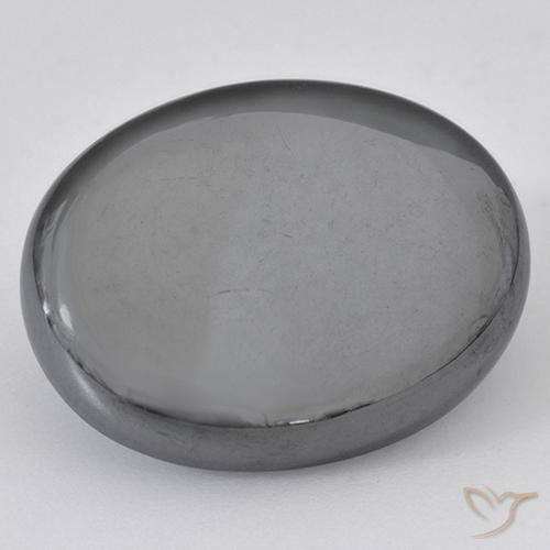 9,17 ctw natürlicher silbergrau Hematit, Oval, Lichtundurchlässig
