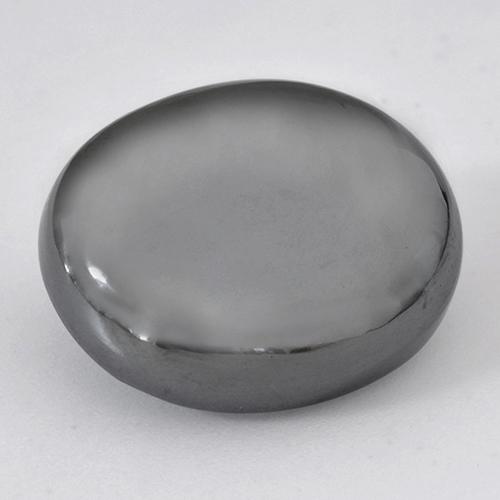 28,48 ctw natürlicher grauer Hämatit, Oval Schliff, Lichtundurchlässig