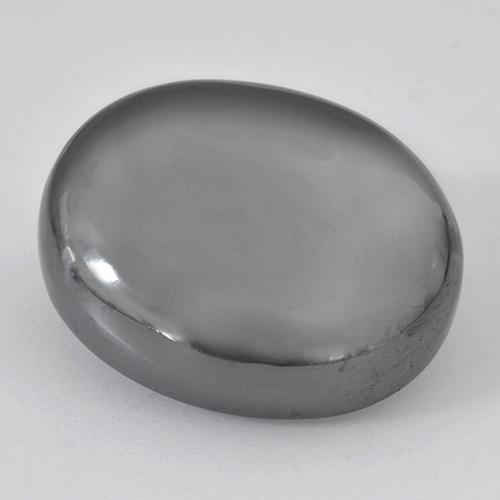 28,48 ctw natürlicher grauer Hämatit, Oval Schliff, Lichtundurchlässig