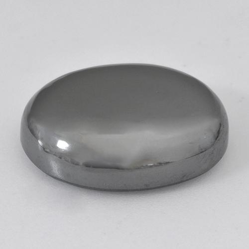 28,48 ctw natürlicher grauer Hämatit, Oval Schliff, Lichtundurchlässig