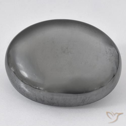 44.78ct Natürlicher silbergrau Hematit, Oval, Lichtundurchlässig