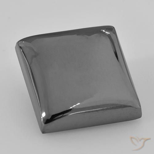 28.45ct Natürlicher Mittelgrau Hematit, Quadrat, Lichtundurchlässig