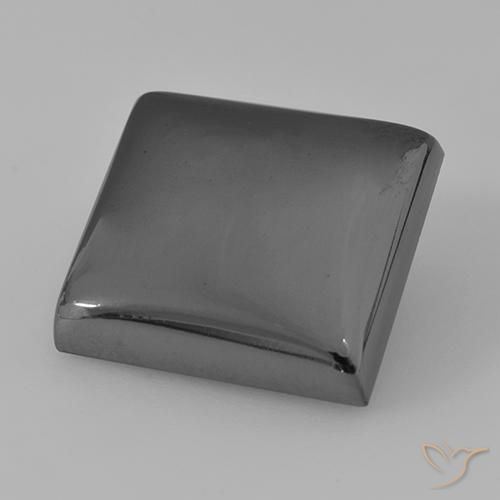 21.57ct Natürlicher Mittelgrau Hematit, Quadrat, Lichtundurchlässig