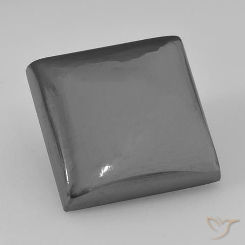 23.37ct Natürlicher Mittelgrau Hematit, Quadrat, Lichtundurchlässig