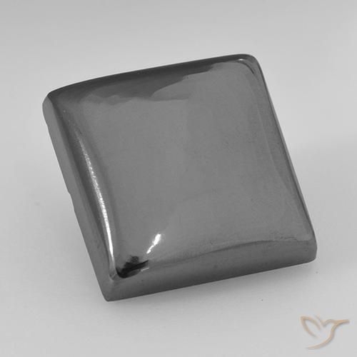 21.47ct Natürlicher silbergrau Hematit, Quadrat, Lichtundurchlässig