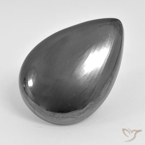 29.01ct Natürlicher Mittelgrau Hematit, Birnenform, Lichtundurchlässig