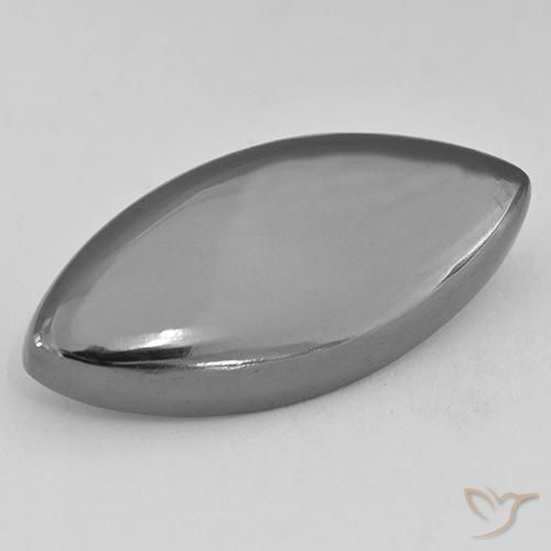 29.62ct Natürlicher Mittelgrau Hematit, Marquise, Lichtundurchlässig