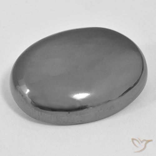 38.02ct Natürlicher Mittelgrau Hematit, Oval, Lichtundurchlässig