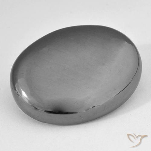29.51ct Natürlicher Mittelgrau Hematit, Oval, Lichtundurchlässig