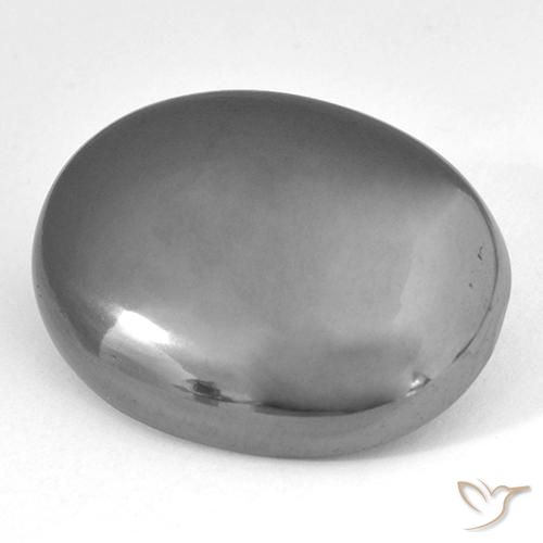 34.11ct Natürlicher Mittelgrau Hematit, Oval, Lichtundurchlässig