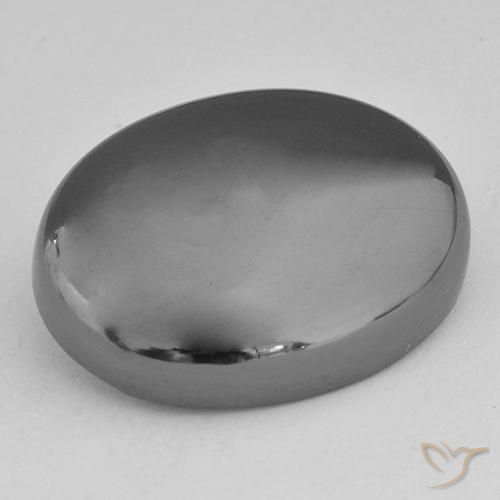 31.44ct Natürlicher silbergrau Hematit, Oval, Lichtundurchlässig