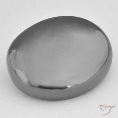 33.52ct Natürlicher Mittelgrau Hematit, Oval, Lichtundurchlässig