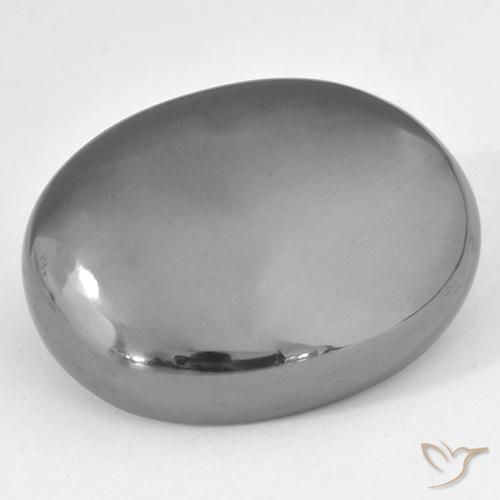 46.22ct Natürlicher Mittelgrau Hematit, Oval, Lichtundurchlässig