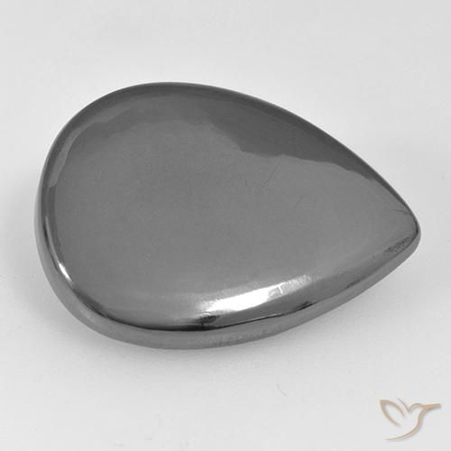 20.45ct Natürlicher Mittelgrau Hematit, Birnenform, Lichtundurchlässig