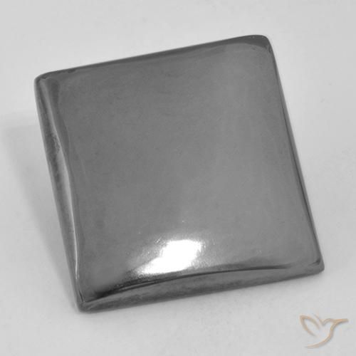 20.74ct Natürlicher Mittelgrau Hematit, Quadrat, Lichtundurchlässig