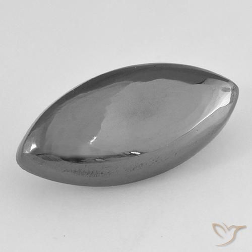 16.07ct Natürlicher Mittelgrau Hematit, Marquise, Lichtundurchlässig