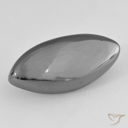 19.72ct Natürlicher silbergrau Hematit, Marquise, Lichtundurchlässig