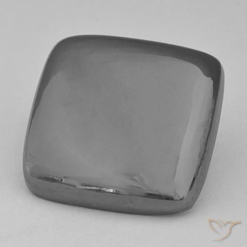 27.67ct Natürlicher silbergrau Hematit, Kissen, Lichtundurchlässig