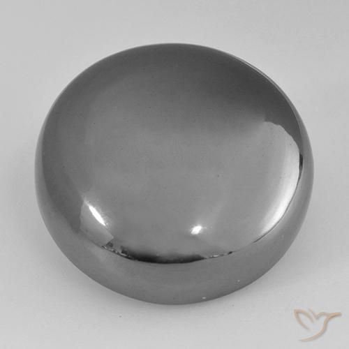 36.71ct Natürlicher Mittelgrau Hematit, Runden, Lichtundurchlässig