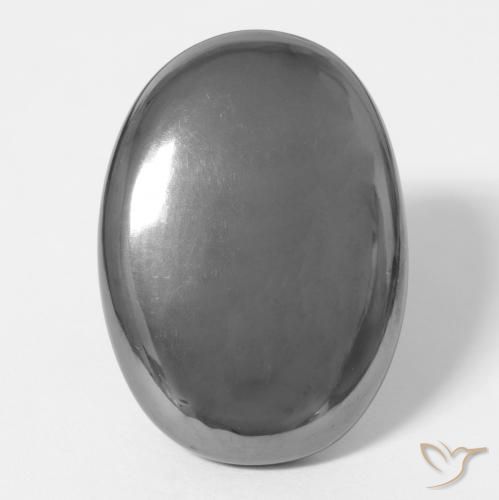 30.46ct Natürlicher Mittelgrau Hematit, Oval, Lichtundurchlässig