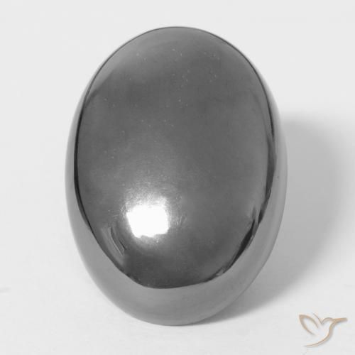 28.61ct Natürlicher silbergrau Hematit, Oval, Lichtundurchlässig