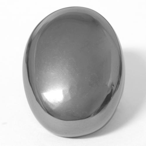 35,89 ctw natürlicher grauer Hämatit, Oval Schliff, Lichtundurchlässig