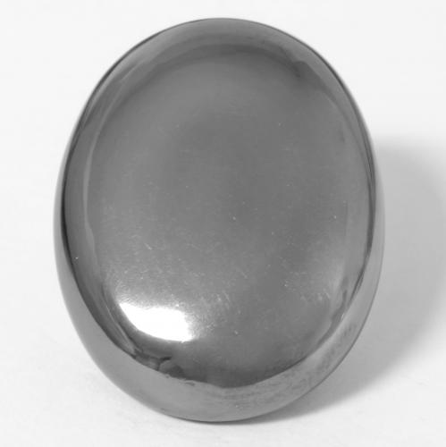 39,16 ctw natürlicher grauer Hämatit, Oval Schliff, Lichtundurchlässig
