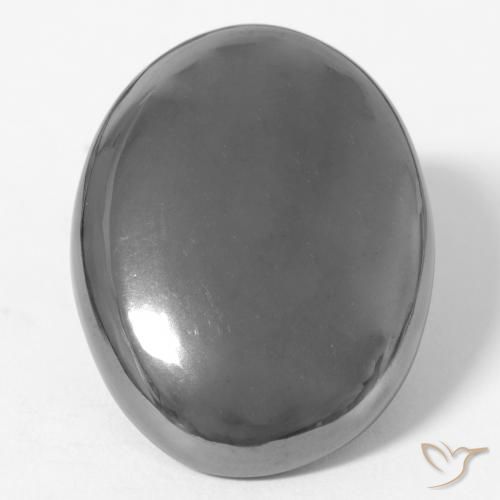 35.42ct Natürlicher Mittelgrau Hematit, Oval, Lichtundurchlässig
