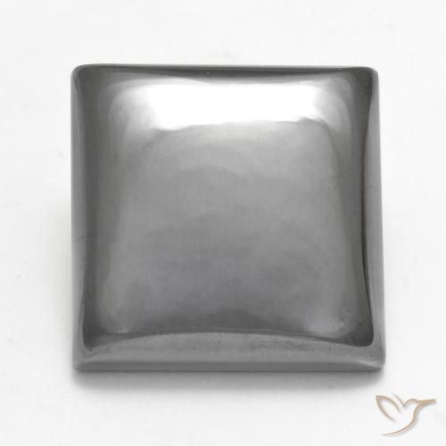 25.22ct Natürlicher silbergrau Hematit, Quadrat, Lichtundurchlässig