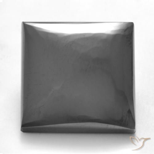 32.75ct Natürlicher Mittelgrau Hematit, Quadrat, Lichtundurchlässig