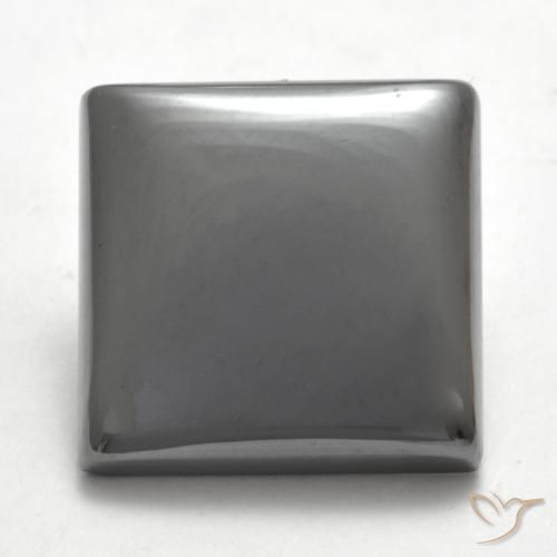 17.58ct Natürlicher Mittelgrau Hematit, Quadrat, Lichtundurchlässig