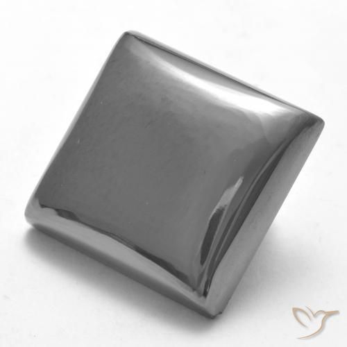 23.78ct Natürlicher Mittelgrau Hematit, Quadrat, Lichtundurchlässig