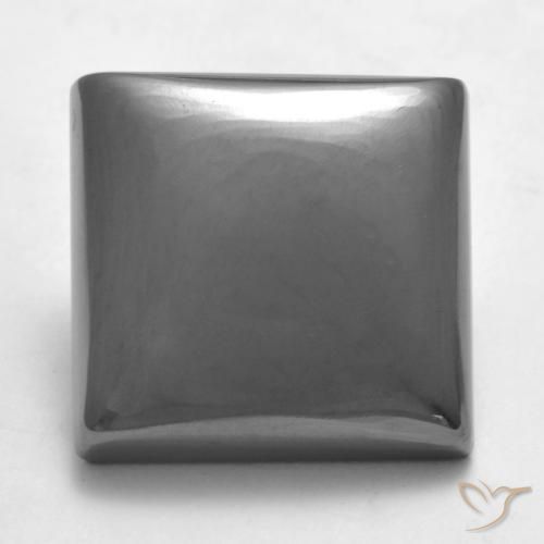 21.57ct Natürlicher Mittelgrau Hematit, Quadrat, Lichtundurchlässig