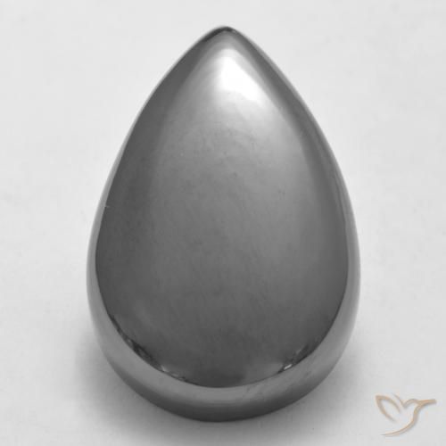 35.96ct Natürlicher Mittelgrau Hematit, Birnenform, Lichtundurchlässig