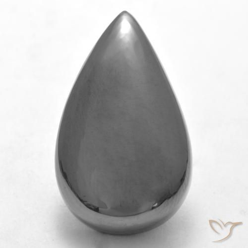 29.52ct Natürlicher Mittelgrau Hematit, Birnenform, Lichtundurchlässig