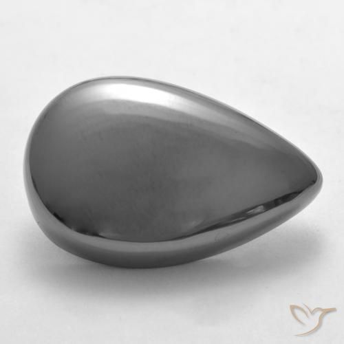 28.17ct Natürlicher Mittelgrau Hematit, Birnenform, Lichtundurchlässig