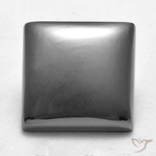 23.09ct Natürlicher silbergrau Hematit, Quadrat, Lichtundurchlässig