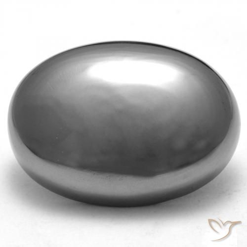 29.63ct Natürlicher silbergrau Hematit, Oval, Lichtundurchlässig